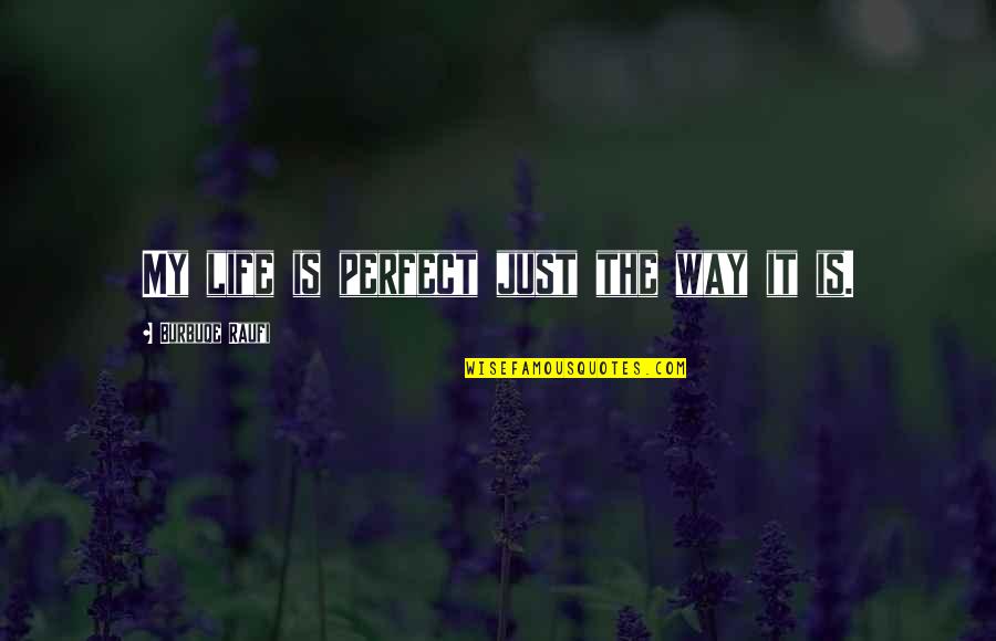 Kafkijanska Quotes By Burbuqe Raufi: My life is perfect just the way it Kafkijanska Quotes By Burbuqe Raufi: My life is perfect just the way it