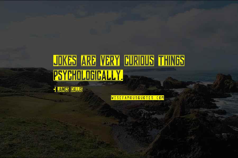 Kaganovich Wolf Quotes By James Callis: Jokes are very curious things psychologically.