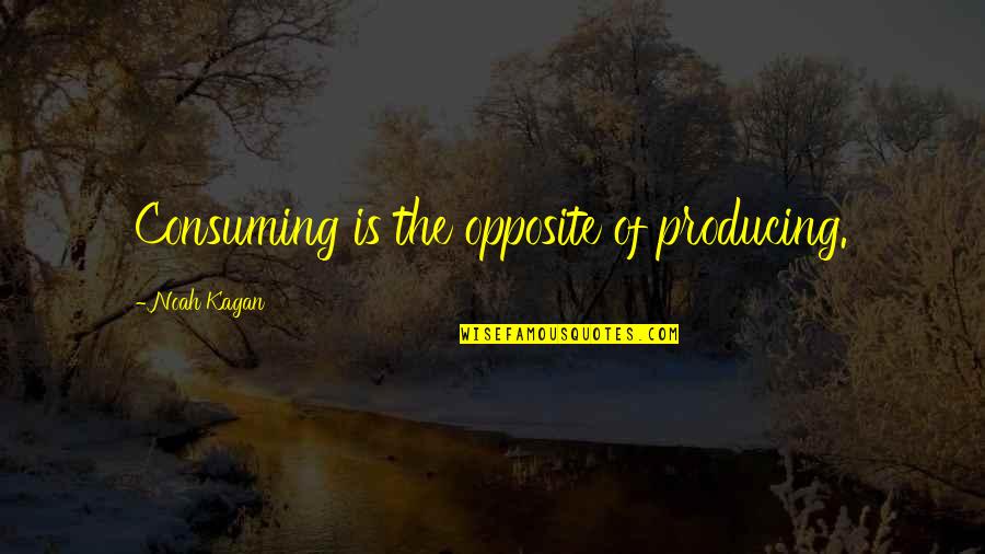 Kagan's Quotes By Noah Kagan: Consuming is the opposite of producing.