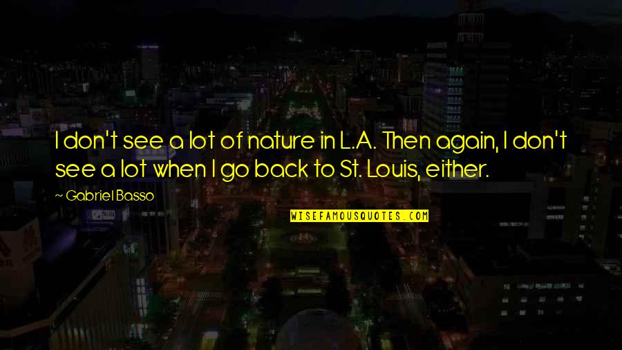 Kahit Na Quotes By Gabriel Basso: I don't see a lot of nature in Kahit Na Quotes By Gabriel Basso: I don't see a lot of nature in