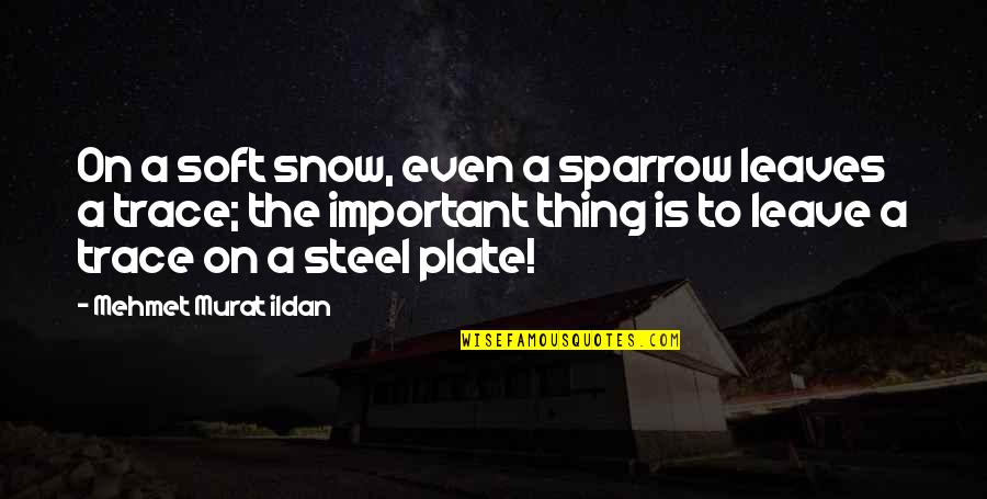 Kahit Nasasaktan Quotes By Mehmet Murat Ildan: On a soft snow, even a sparrow leaves Kahit Nasasaktan Quotes By Mehmet Murat Ildan: On a soft snow, even a sparrow leaves