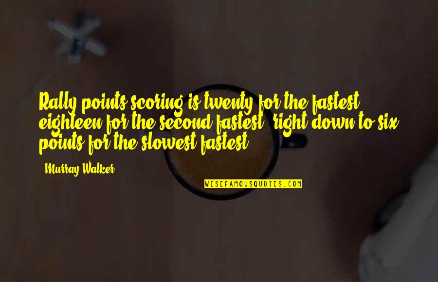 Kahjulikud Quotes By Murray Walker: Rally points scoring is twenty for the fastest,