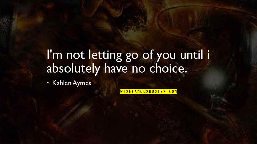 Kahlen Quotes By Kahlen Aymes: I'm not letting go of you until i