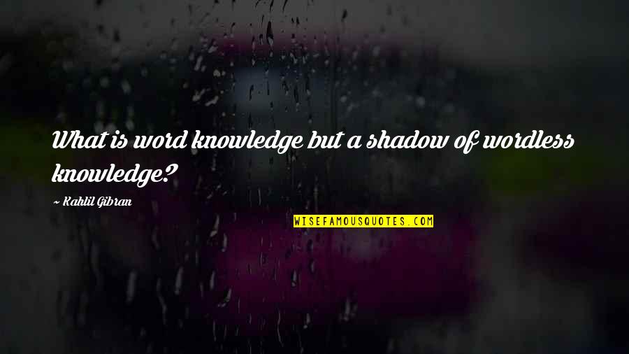 Kahlil Quotes By Kahlil Gibran: What is word knowledge but a shadow of