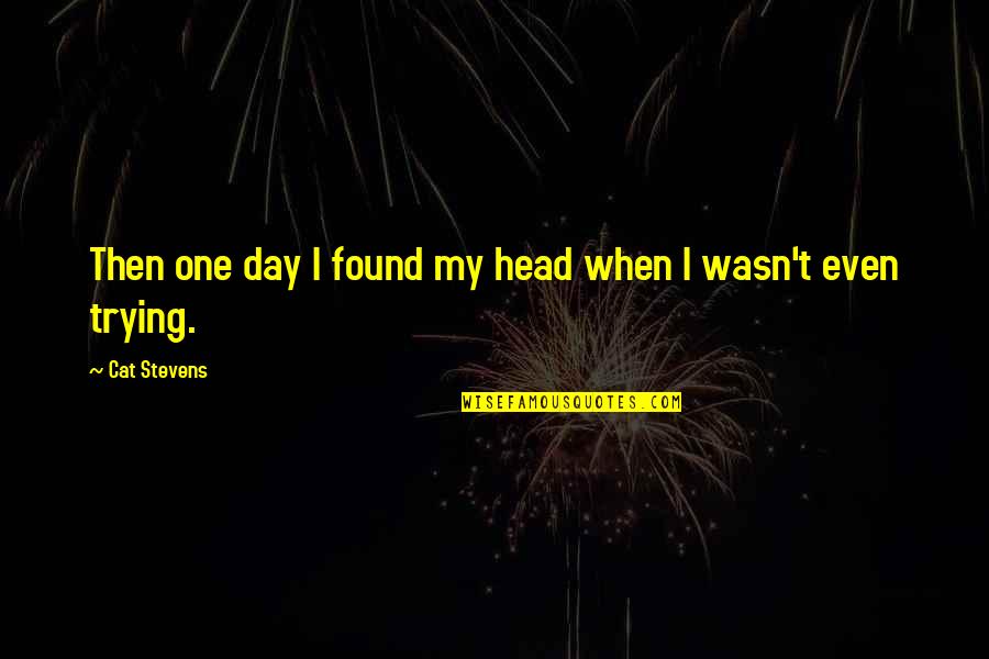 Kai Murros Quotes By Cat Stevens: Then one day I found my head when