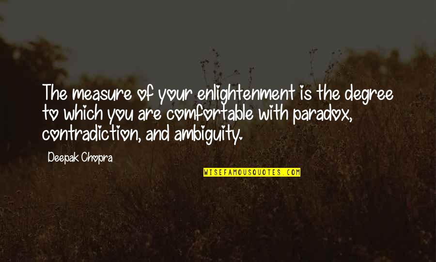 Kaianero Quotes By Deepak Chopra: The measure of your enlightenment is the degree Kaianero Quotes By Deepak Chopra: The measure of your enlightenment is the degree