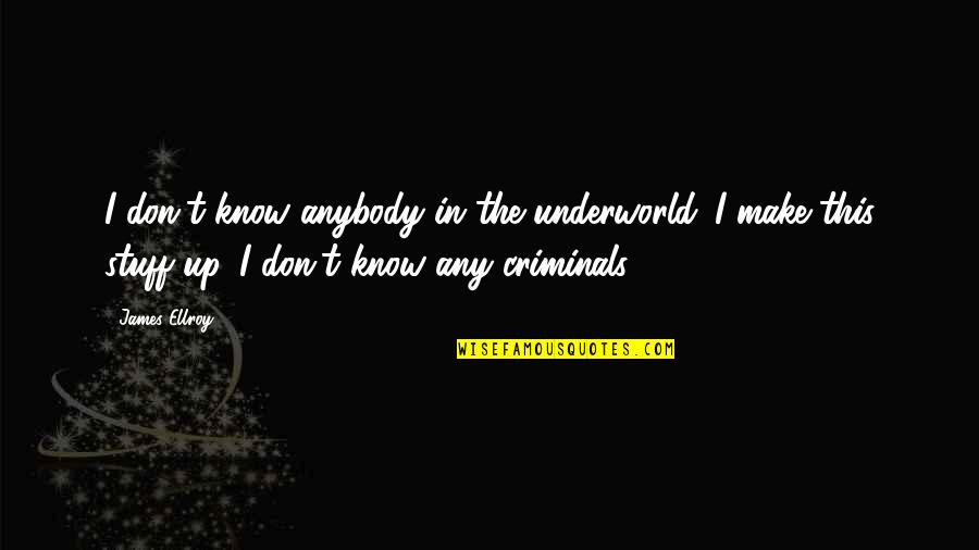Kaichi Pacheco Quotes By James Ellroy: I don't know anybody in the underworld. I Kaichi Pacheco Quotes By James Ellroy: I don't know anybody in the underworld. I