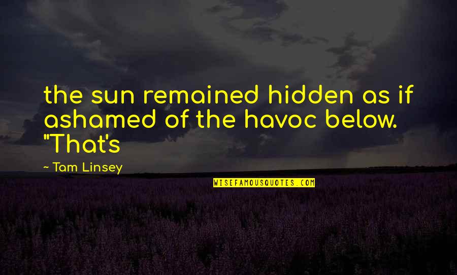 Kaido Devil Quotes By Tam Linsey: the sun remained hidden as if ashamed of