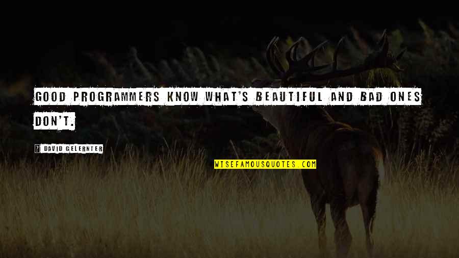 Kaitland Ely Jason Quotes By David Gelernter: Good programmers know what's beautiful and bad ones Kaitland Ely Jason Quotes By David Gelernter: Good programmers know what's beautiful and bad ones