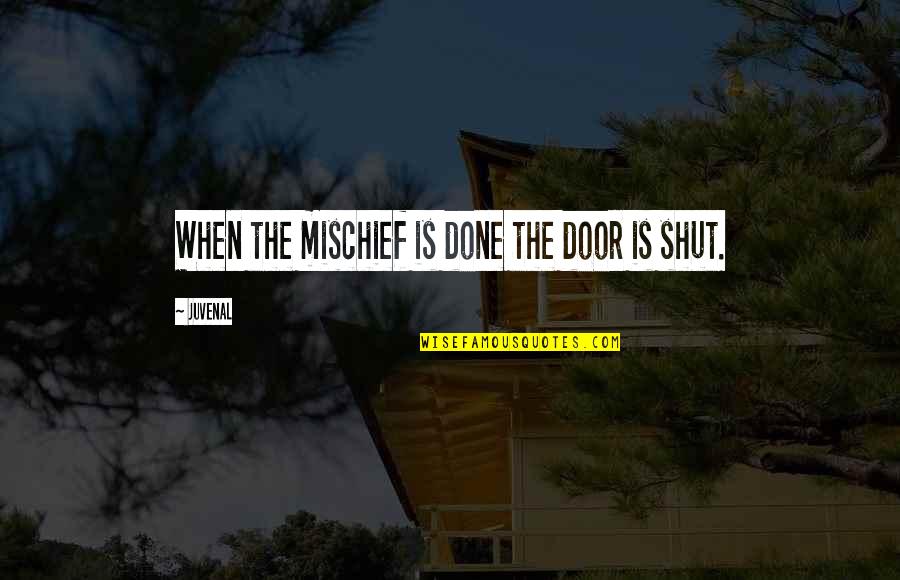 Kakarikis Birds Quotes By Juvenal: When the mischief is done the door is
