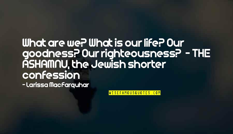 Kakatiya Quotes By Larissa MacFarquhar: What are we? What is our life? Our