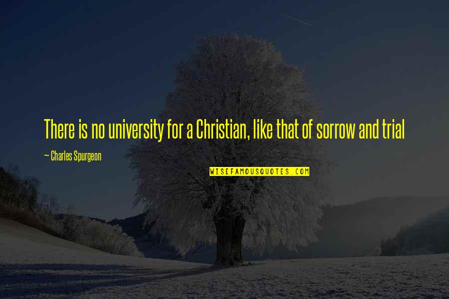 Kakensa Quotes By Charles Spurgeon: There is no university for a Christian, like Kakensa Quotes By Charles Spurgeon: There is no university for a Christian, like