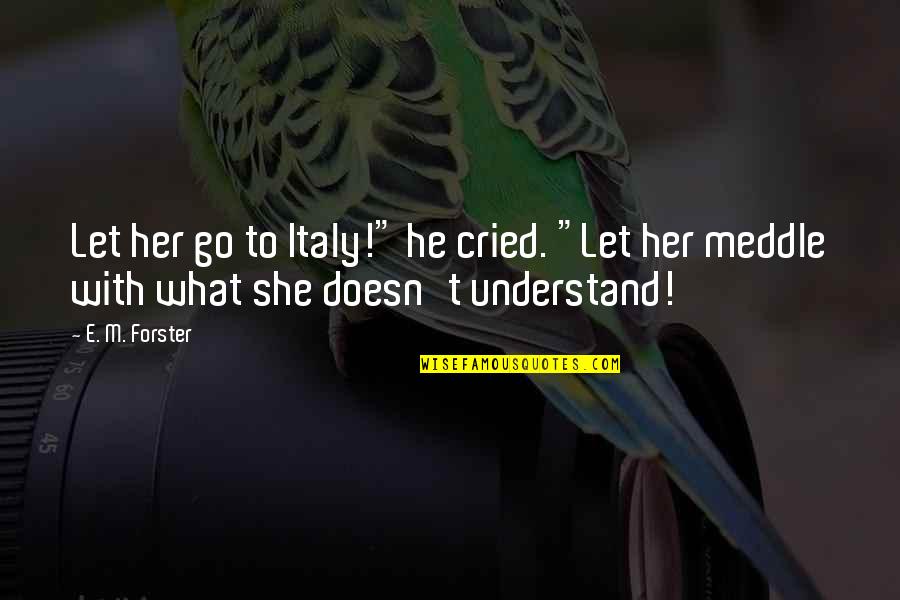 Kakitikamfx Quotes By E. M. Forster: Let her go to Italy!" he cried. "Let