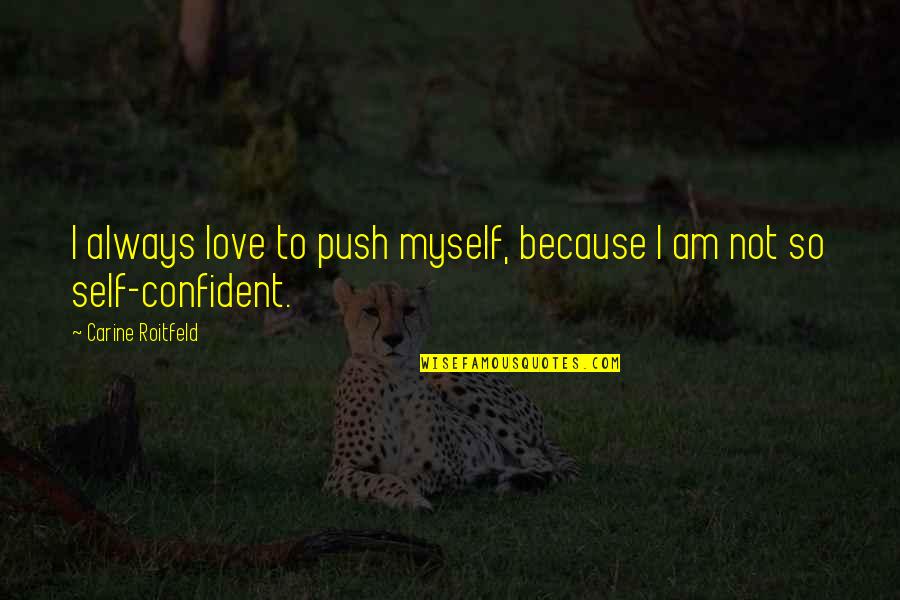 Kaklarai Tis Quotes By Carine Roitfeld: I always love to push myself, because I Kaklarai Tis Quotes By Carine Roitfeld: I always love to push myself, because I