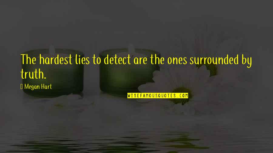 Kaksikute Quotes By Megan Hart: The hardest lies to detect are the ones
