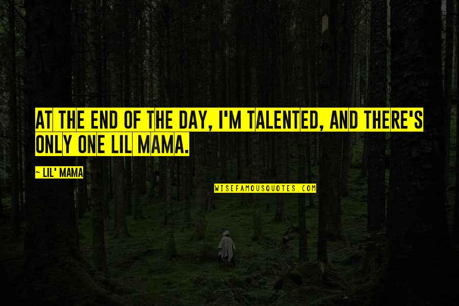 Kalaignar Tv Quotes By Lil' Mama: At the end of the day, I'm talented,