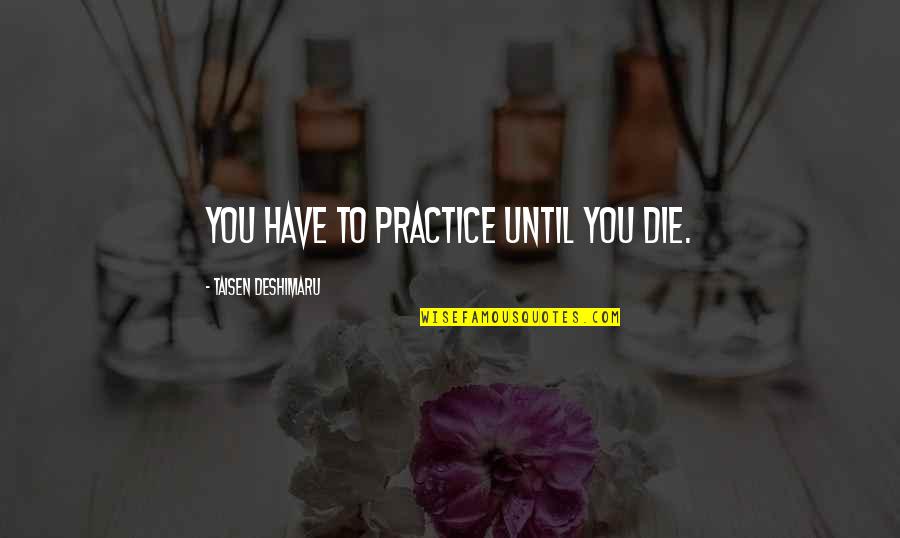 Kalanick Quotes By Taisen Deshimaru: You have to practice until you die. Kalanick Quotes By Taisen Deshimaru: You have to practice until you die.