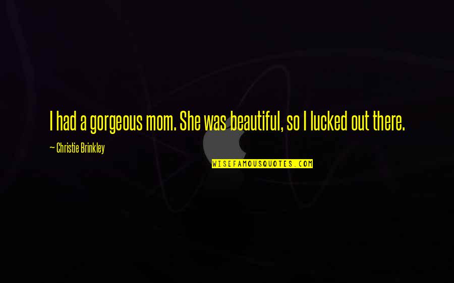 Kalayo Falls Quotes By Christie Brinkley: I had a gorgeous mom. She was beautiful, Kalayo Falls Quotes By Christie Brinkley: I had a gorgeous mom. She was beautiful,