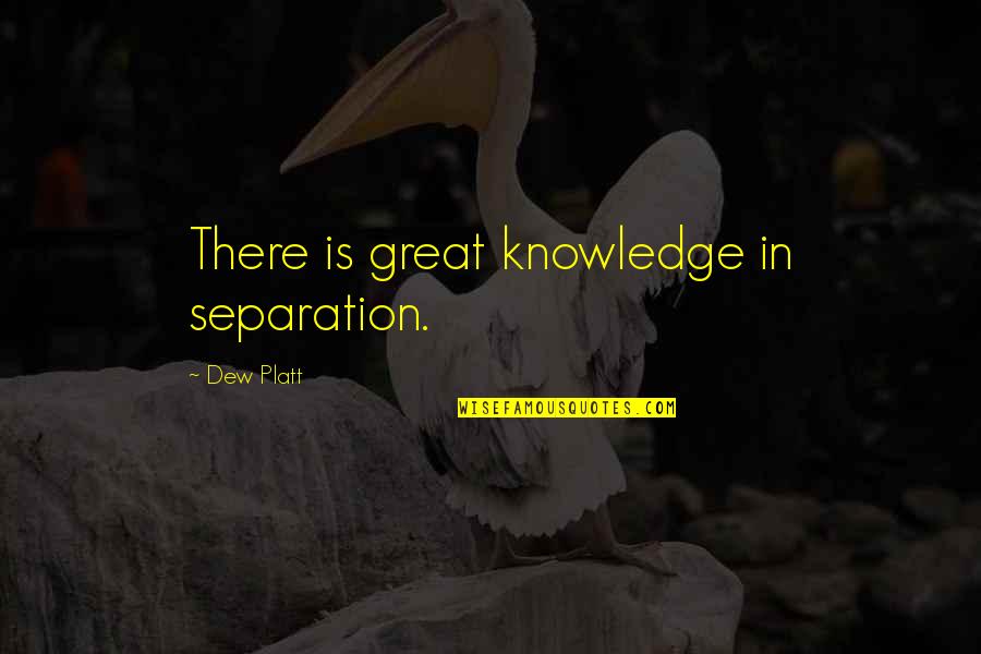 Kaldor Quotes By Dew Platt: There is great knowledge in separation.