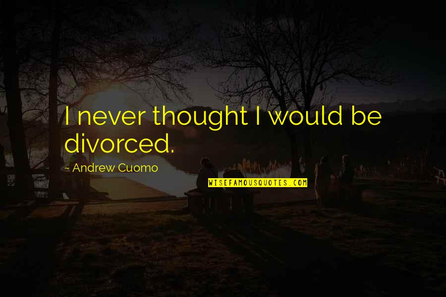 Kaletta Lynch Quotes By Andrew Cuomo: I never thought I would be divorced. Kaletta Lynch Quotes By Andrew Cuomo: I never thought I would be divorced.