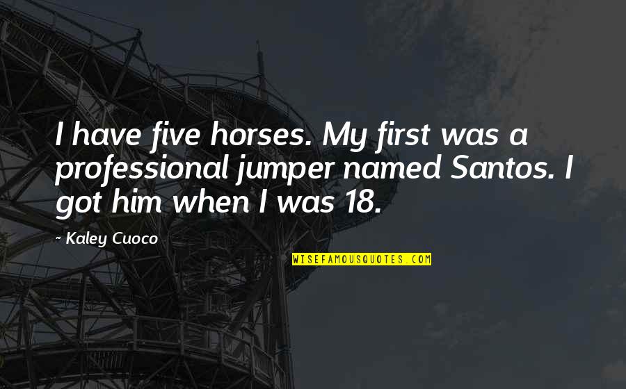 Kaley Cuoco Quotes By Kaley Cuoco: I have five horses. My first was a Kaley Cuoco Quotes By Kaley Cuoco: I have five horses. My first was a