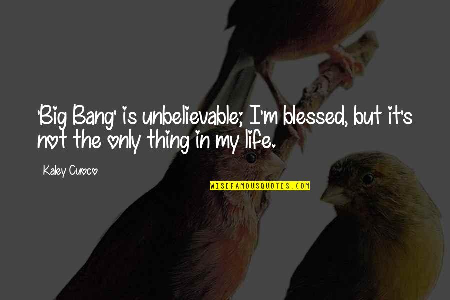 Kaley Quotes By Kaley Cuoco: 'Big Bang' is unbelievable; I'm blessed, but it's