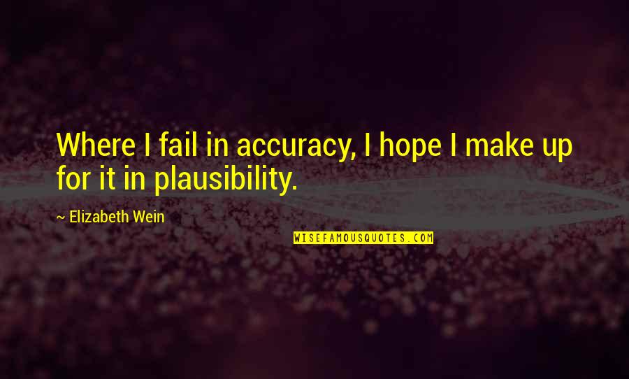Kalilikane Oahu Quotes By Elizabeth Wein: Where I fail in accuracy, I hope I Kalilikane Oahu Quotes By Elizabeth Wein: Where I fail in accuracy, I hope I