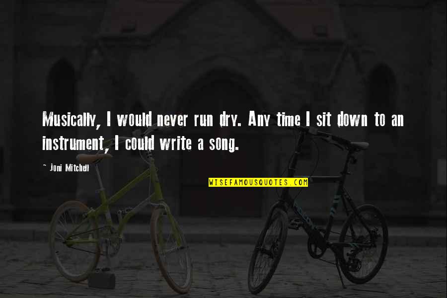 Kaliman Quotes By Joni Mitchell: Musically, I would never run dry. Any time