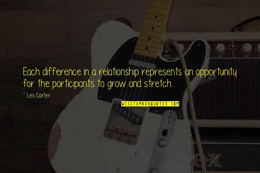 Kaliyah Brown Quotes By Les Carter: Each difference in a relationship represents an opportunity Kaliyah Brown Quotes By Les Carter: Each difference in a relationship represents an opportunity