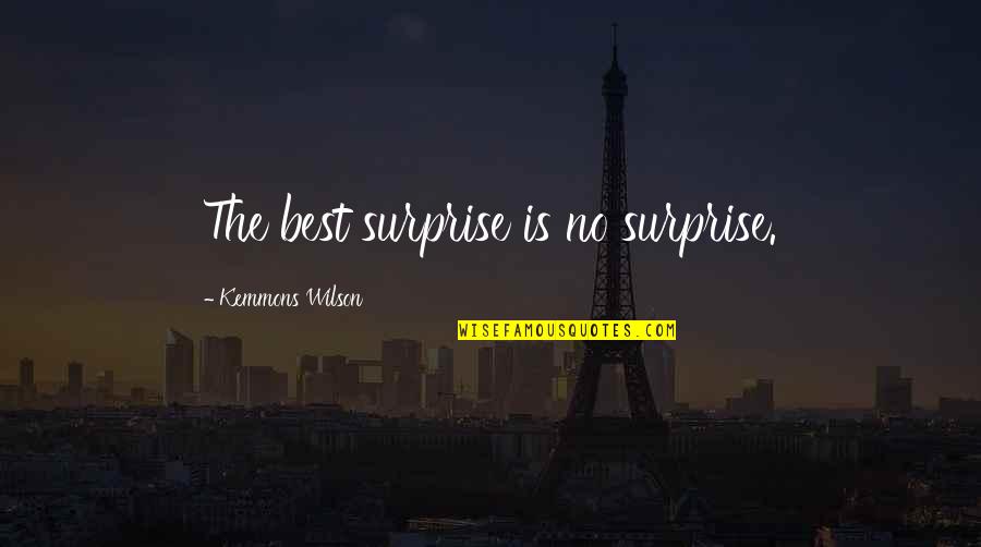 Kalkhoven Racing Quotes By Kemmons Wilson: The best surprise is no surprise.