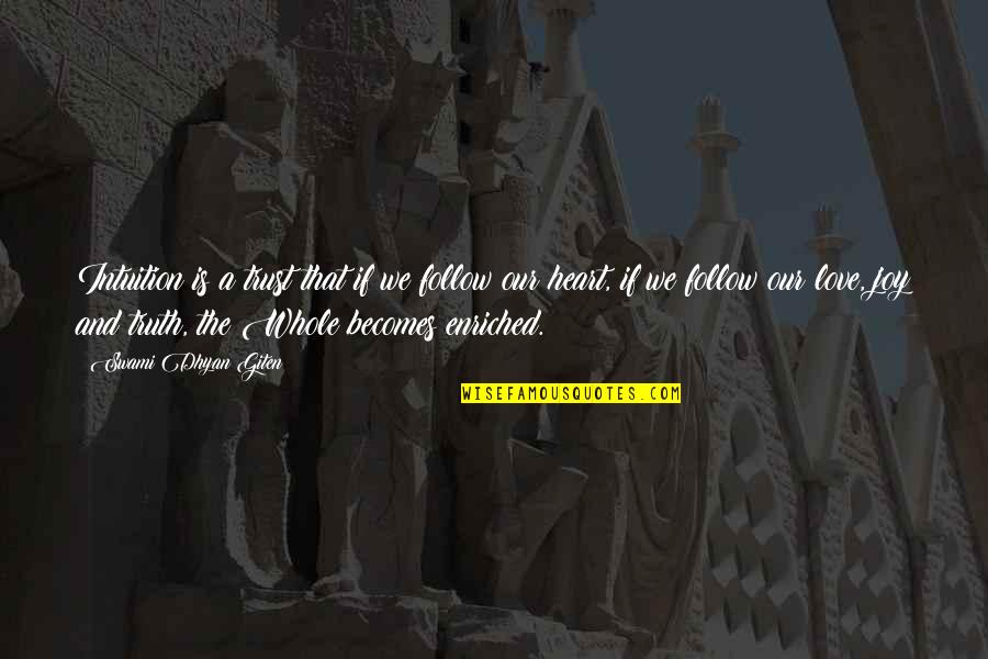 Kalki Bhagavan Quotes By Swami Dhyan Giten: Intuition is a trust that if we follow Kalki Bhagavan Quotes By Swami Dhyan Giten: Intuition is a trust that if we follow