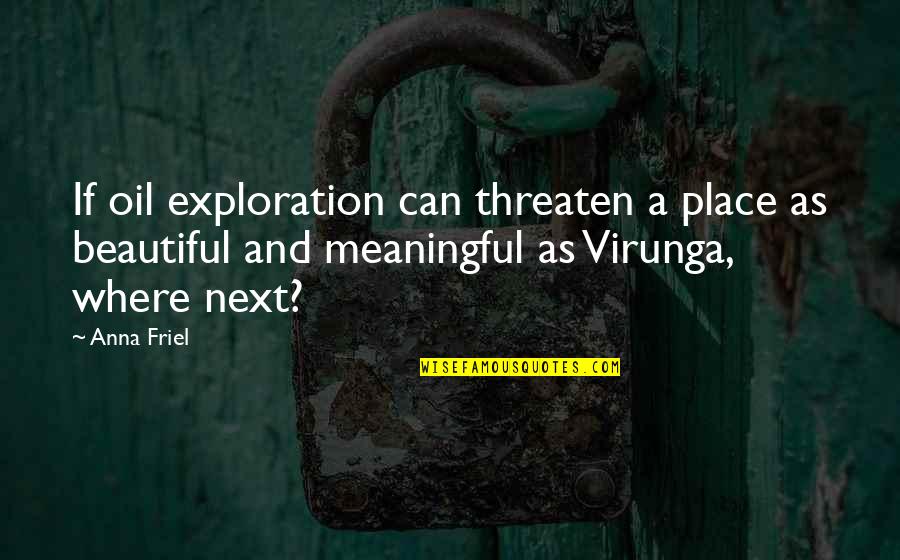 Kalkreuth Lexington Quotes By Anna Friel: If oil exploration can threaten a place as