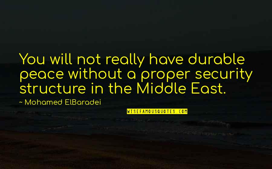 Kallergis Machinery Quotes By Mohamed ElBaradei: You will not really have durable peace without