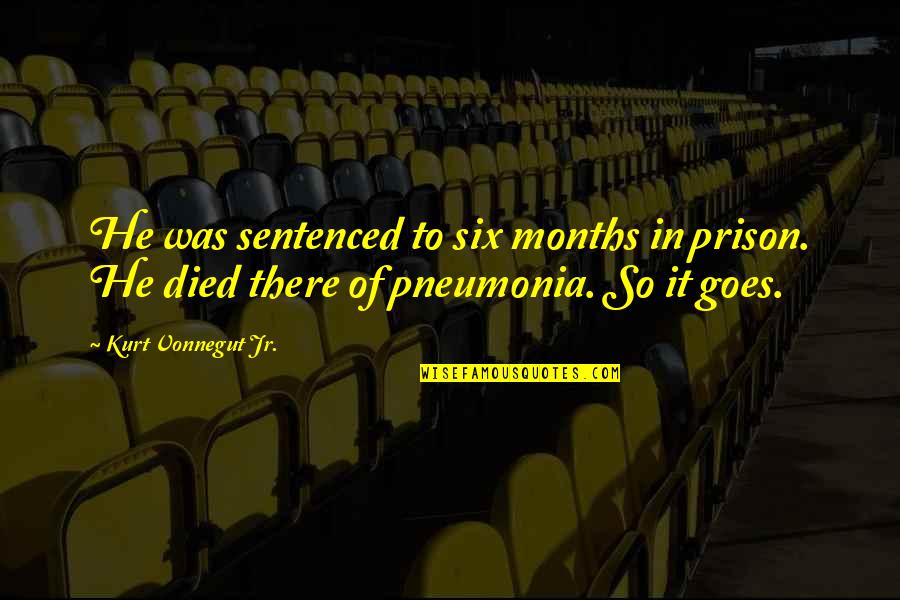 Kallevig Dining Quotes By Kurt Vonnegut Jr.: He was sentenced to six months in prison. Kallevig Dining Quotes By Kurt Vonnegut Jr.: He was sentenced to six months in prison.