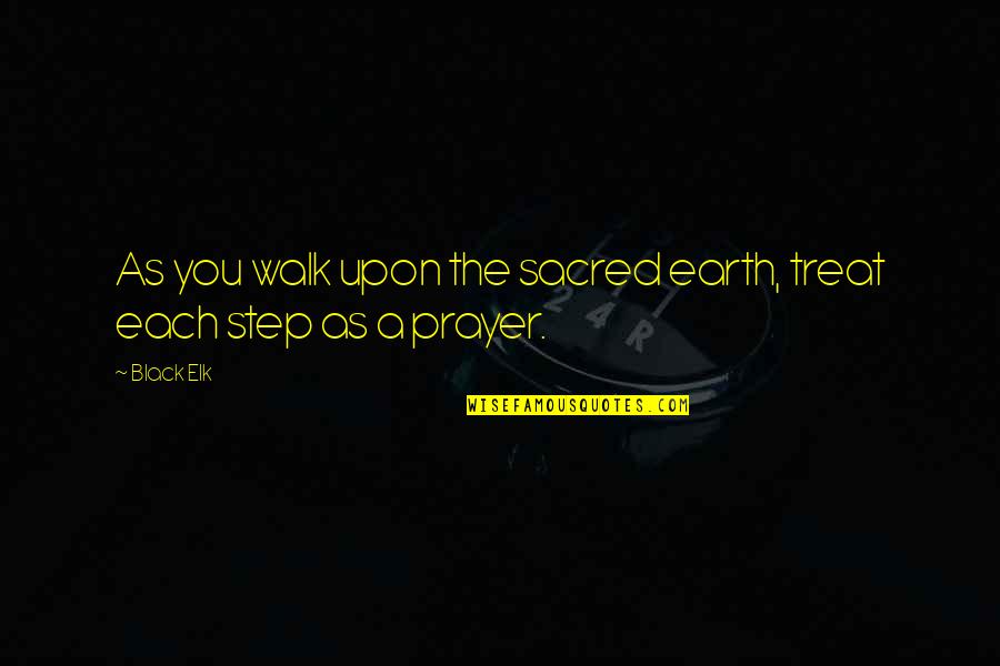 Kallmekris Quotes By Black Elk: As you walk upon the sacred earth, treat