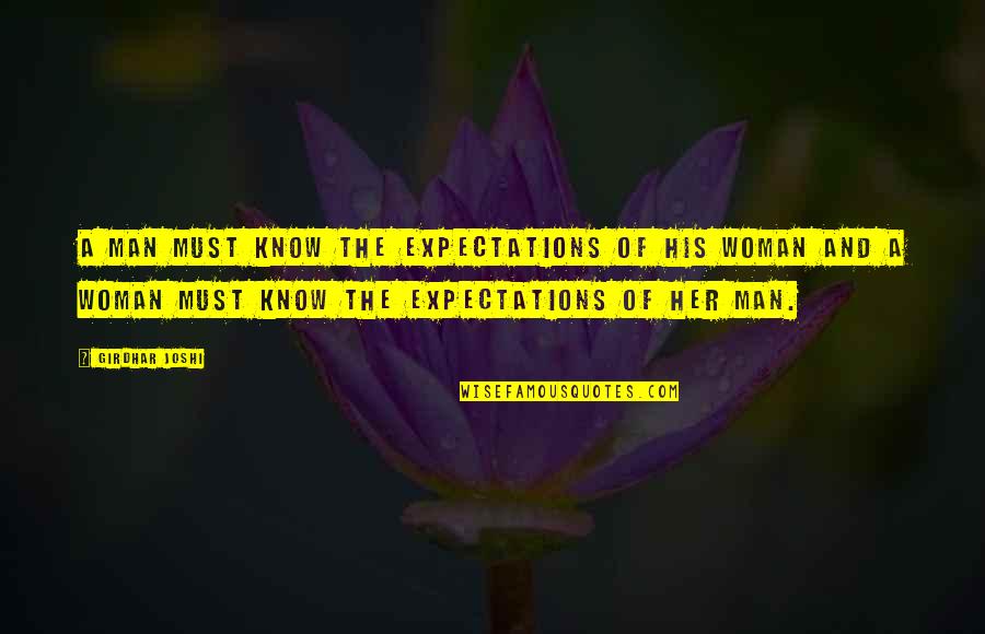 Kallmeyer Furniture Quotes By Girdhar Joshi: A man must know the expectations of his Kallmeyer Furniture Quotes By Girdhar Joshi: A man must know the expectations of his