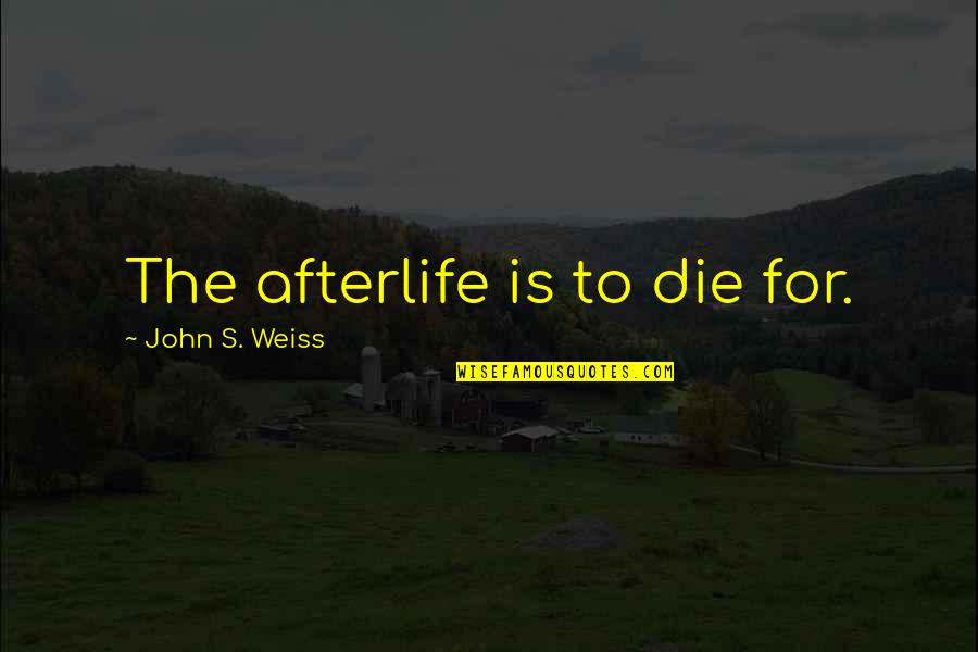 Kalmado Quotes By John S. Weiss: The afterlife is to die for.