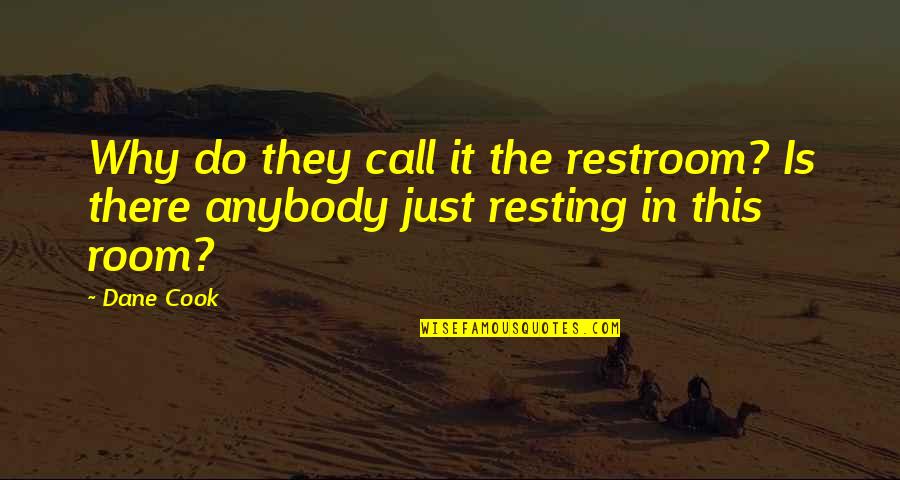Kalmay One To Six Quotes By Dane Cook: Why do they call it the restroom? Is