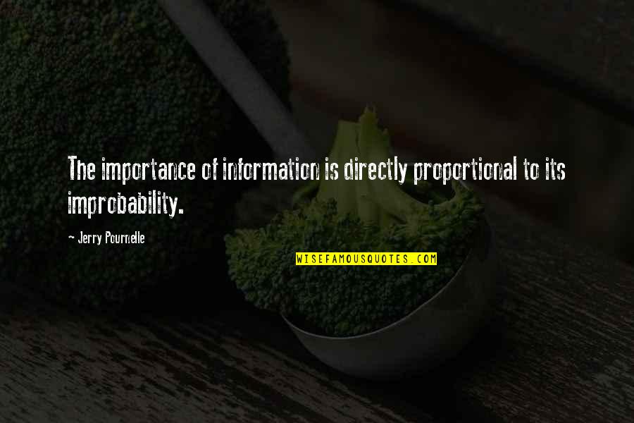 Kalona's Quotes By Jerry Pournelle: The importance of information is directly proportional to