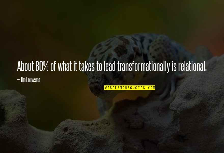 Kalter Financial Group Quotes By Jim Louwsma: About 80% of what it takes to lead
