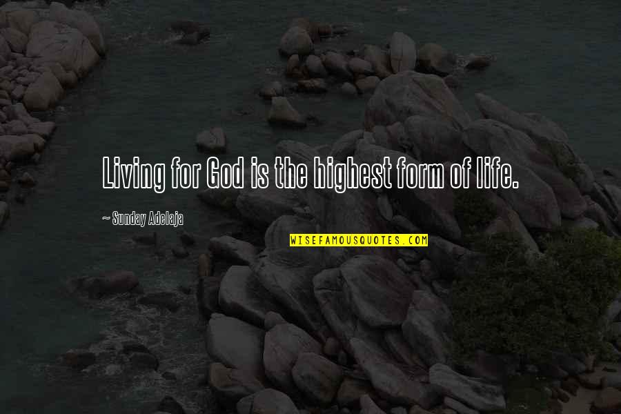 Kamalul Ariffin Quotes By Sunday Adelaja: Living for God is the highest form of Kamalul Ariffin Quotes By Sunday Adelaja: Living for God is the highest form of