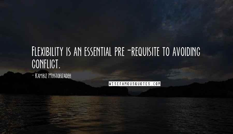 Kambiz Mostofizadeh quotes: Flexibility is an essential pre-requisite to avoiding conflict.