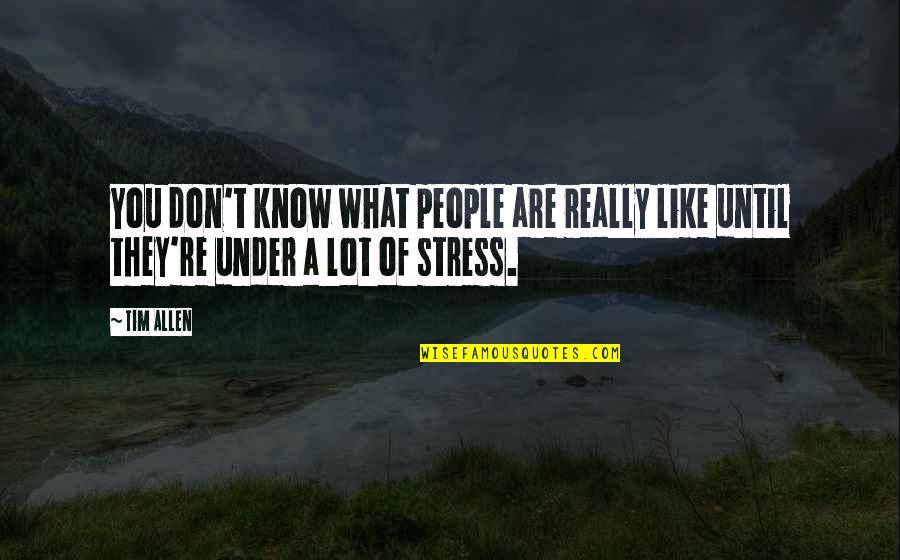 Kamebuchi Yuka Quotes By Tim Allen: You don't know what people are really like