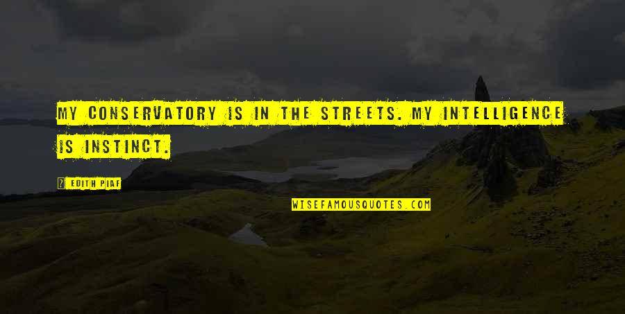 Kamilo Kavur Quotes By Edith Piaf: My conservatory is in the streets. My intelligence
