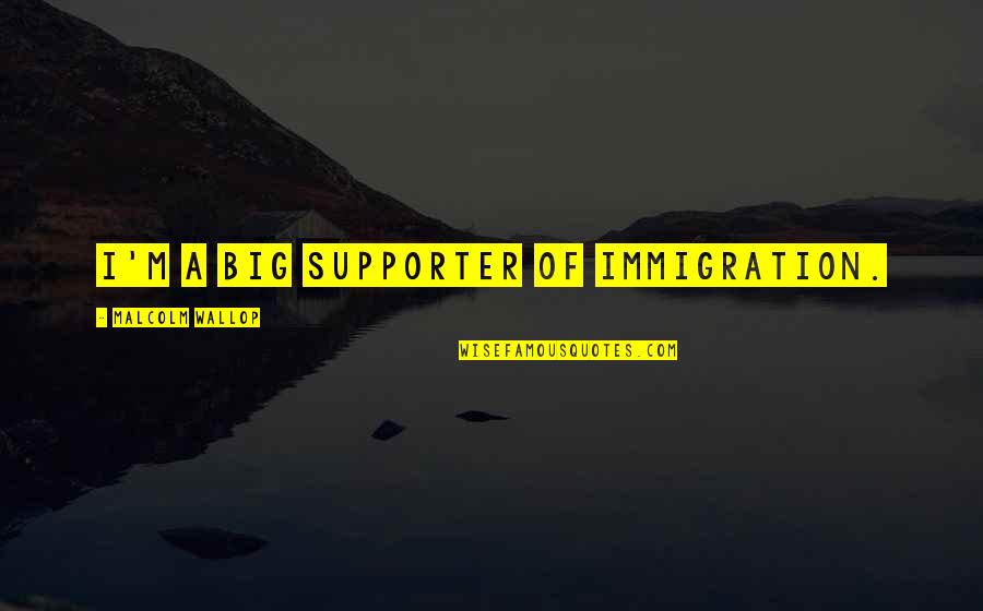 Kammerzell Brothers Quotes By Malcolm Wallop: I'm a big supporter of immigration.