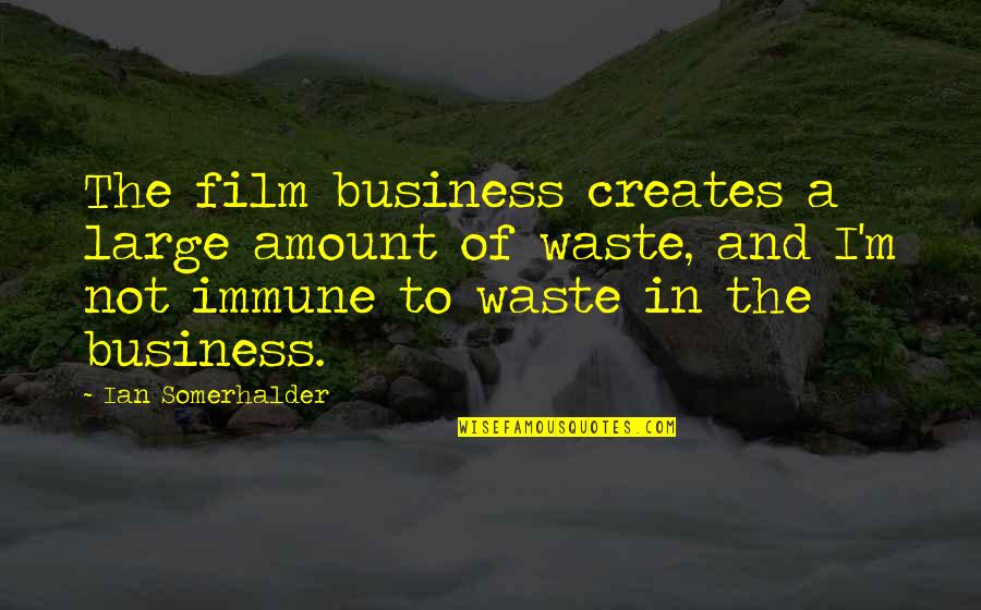 Kamusta Ka Na Quotes By Ian Somerhalder: The film business creates a large amount of Kamusta Ka Na Quotes By Ian Somerhalder: The film business creates a large amount of