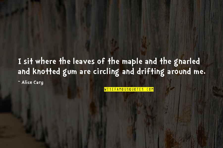Kamyron Williams Quotes By Alice Cary: I sit where the leaves of the maple Kamyron Williams Quotes By Alice Cary: I sit where the leaves of the maple