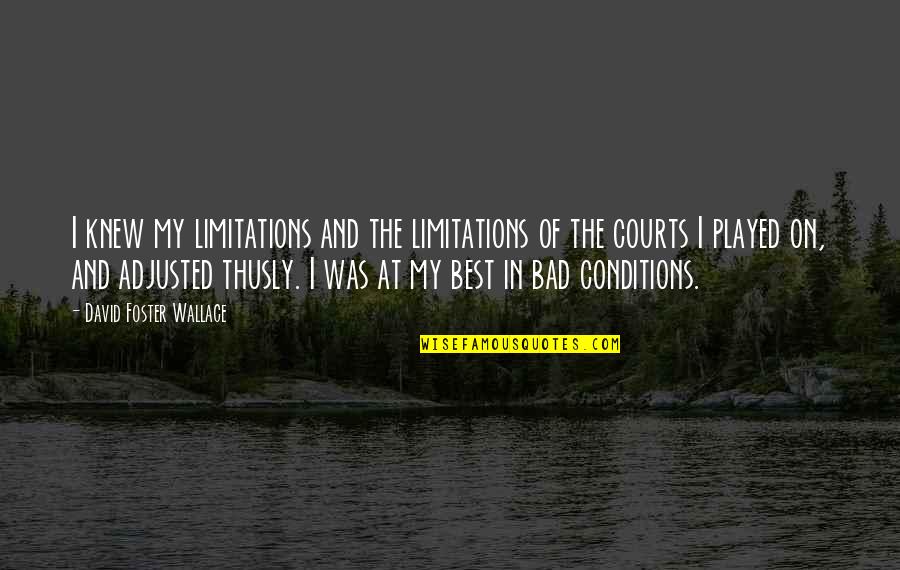 Kanamak Quotes By David Foster Wallace: I knew my limitations and the limitations of