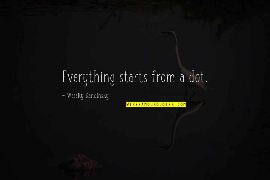 Kandinsky Wassily Quotes By Wassily Kandinsky: Everything starts from a dot. Kandinsky Wassily Quotes By Wassily Kandinsky: Everything starts from a dot.