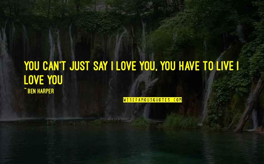 Kanemaru Group Quotes By Ben Harper: You can't just say I love you, you
